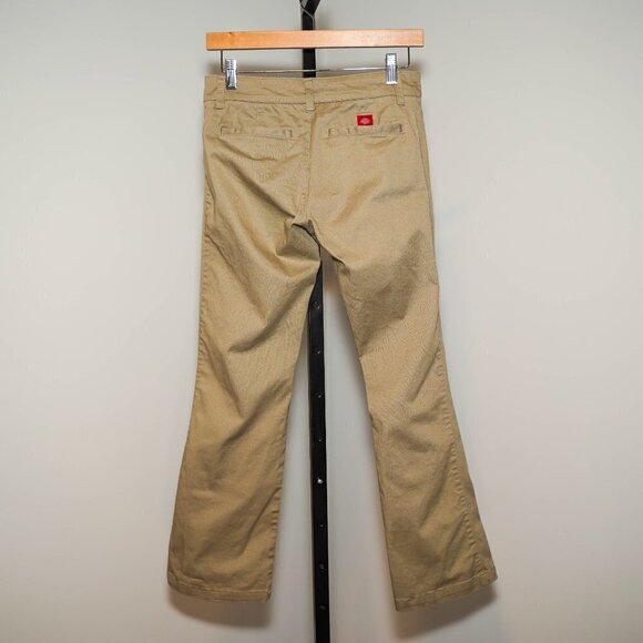 Dickies Girl Juniors Slim Worker Boot Cut Pants in Khaki - Size 5 - Picture 2 of 2
